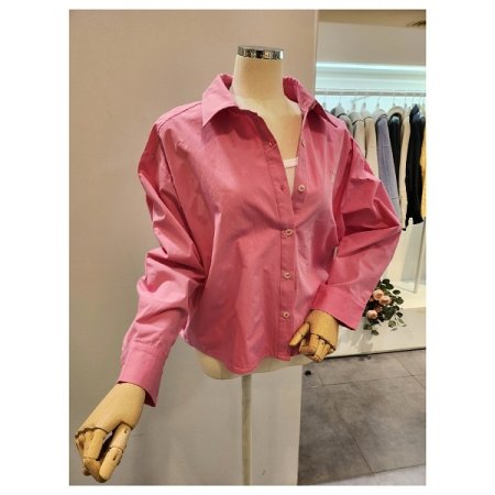 레터링 자수 카라 셔츠