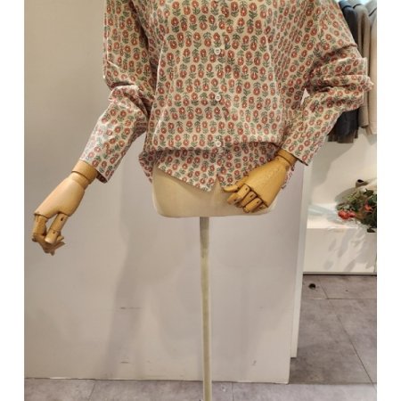 꽃 프린트 카라 셔츠