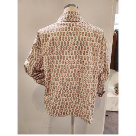 꽃 프린트 카라 셔츠