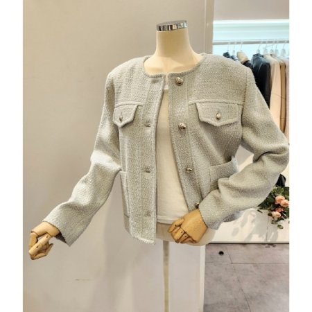 양포켓 트위드 자켓