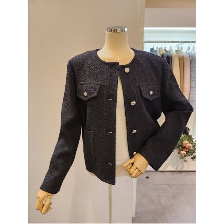 양포켓 트위드 자켓