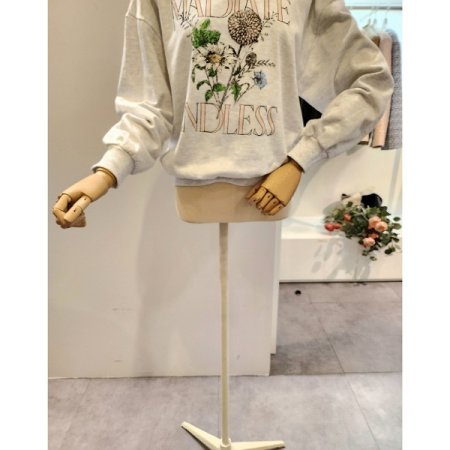 민들레 프린팅 맨투맨 티셔츠