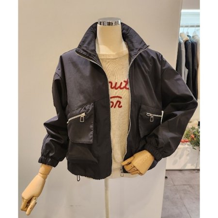 스트링 포인트 루즈핏 점퍼