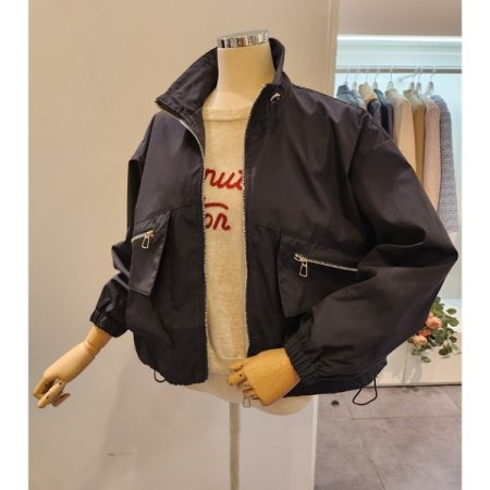 스트링 포인트 루즈핏 점퍼