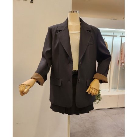 뒷 단추 하프 투버튼 자켓