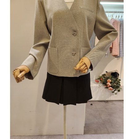 양포켓 베이직 브이넥 자켓