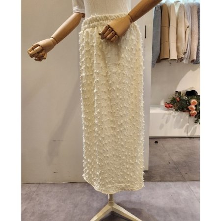 뒷 트임 밴딩 스커트