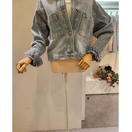 양포켓 워싱 데님 자켓