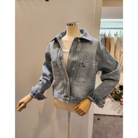 양포켓 워싱 데님 자켓