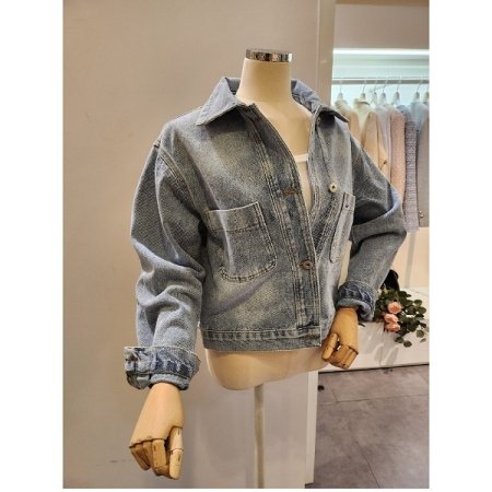 양포켓 워싱 데님 자켓