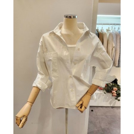 양포켓 무지 셔츠