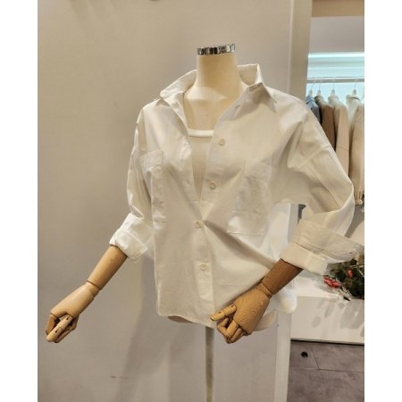 양포켓 무지 셔츠