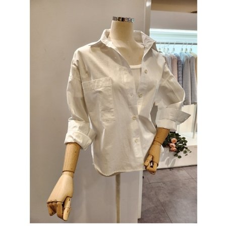 양포켓 무지 셔츠