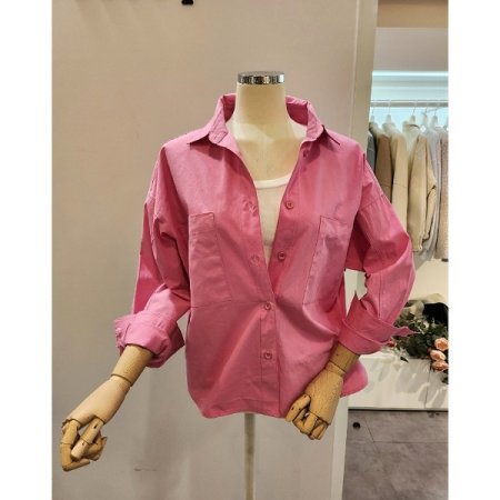 양포켓 무지 셔츠