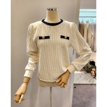 어깨 퍼프 소프트 블라우스