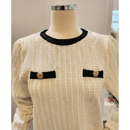 어깨 퍼프 소프트 블라우스