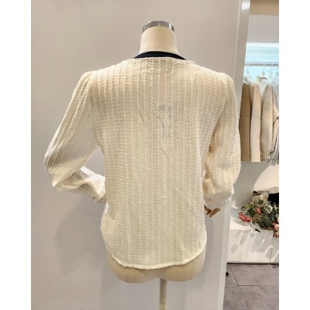 어깨 퍼프 소프트 블라우스