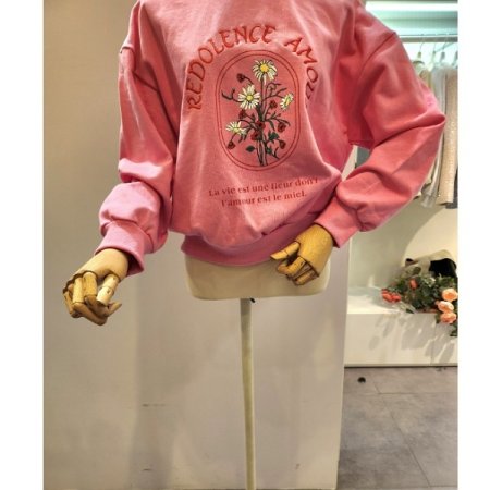 플라워 레터링 맨투맨티셔츠