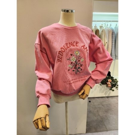 플라워 레터링 맨투맨티셔츠