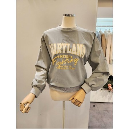 나일론 라운드 맨투맨티셔츠