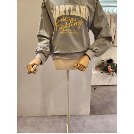 나일론 라운드 맨투맨티셔츠