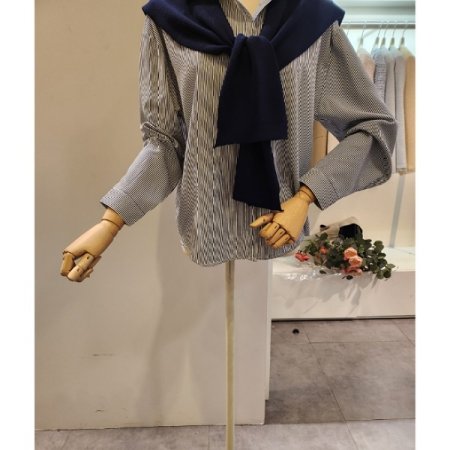 줄지 셔츠 어깨 숄 세트