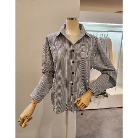 줄지 셔츠 어깨 숄 세트