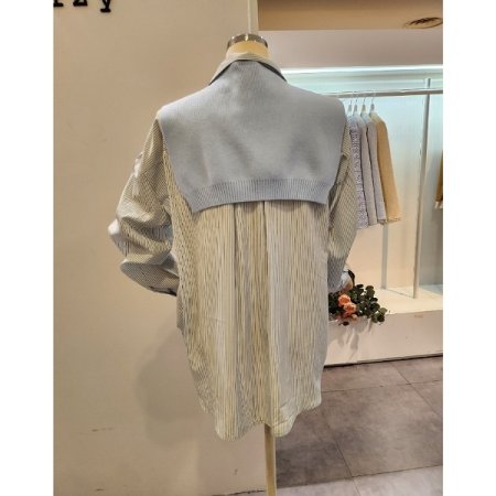 루즈핏 셔츠 니트숄 세트