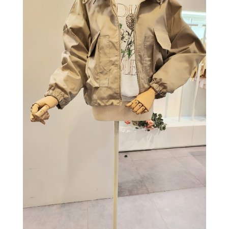 후드넥 포켓 루즈핏 숏 점퍼