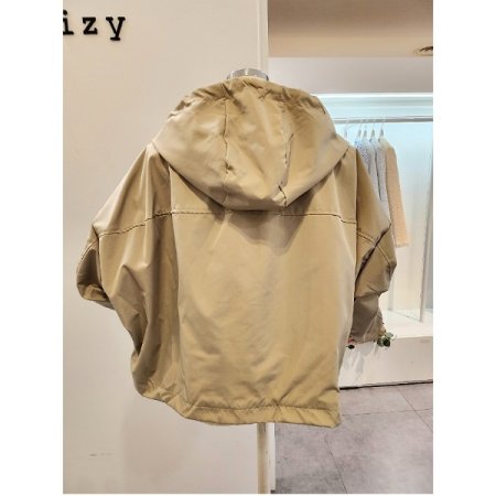 후드넥 포켓 루즈핏 숏 점퍼