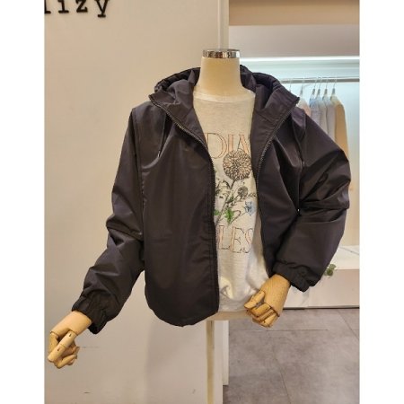 심플 후드 집업 점퍼