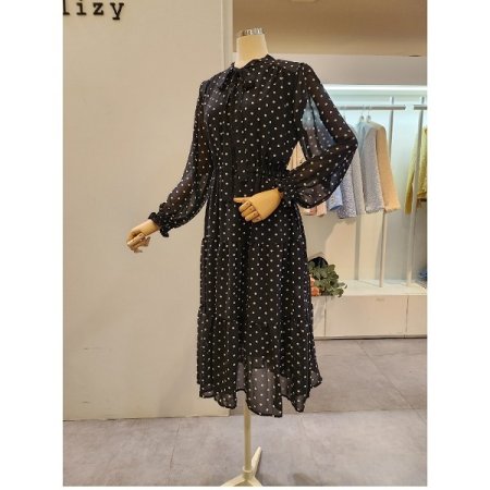 도트 스트링 원피스