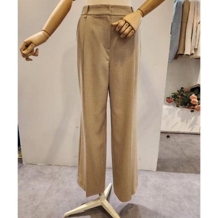 뒷밴딩 핀턱 와이드핏 슬랙스