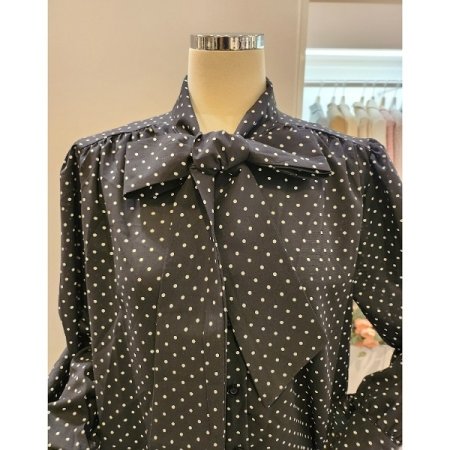 도트 리본 블라우스