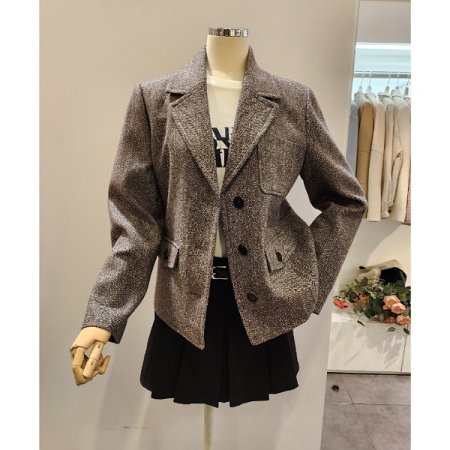 쓰리버튼 헤링본 자켓