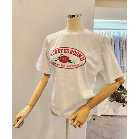 과일 레터링 반팔 티셔츠