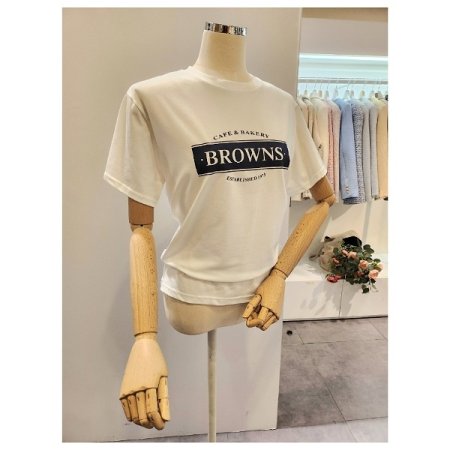 브라운즈 레터링 반팔 티셔츠