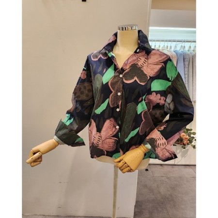 프린팅 루즈핏 카라셔츠