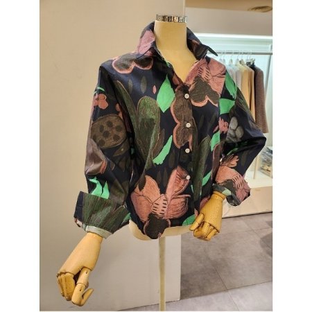 프린팅 루즈핏 카라셔츠