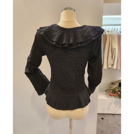 프릴 카라 슬림 블라우스