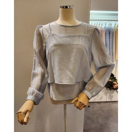 레이어드 라운드 블라우스