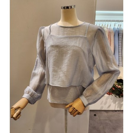 레이어드 라운드 블라우스