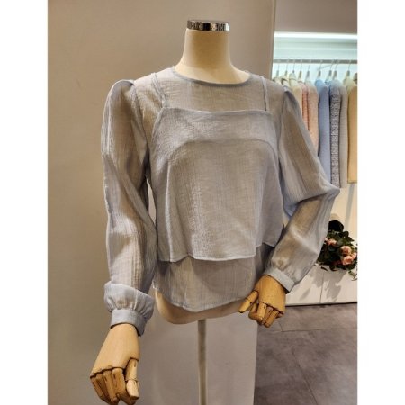 레이어드 라운드 블라우스