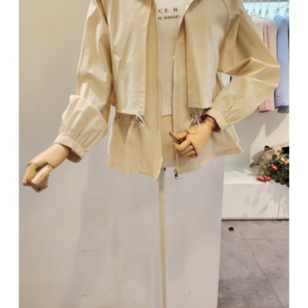 후드넥 스트링 집업 점퍼