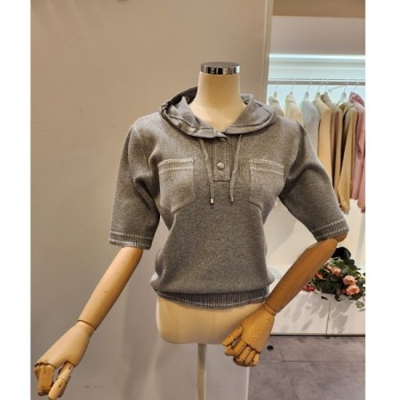 후드넥 미니포켓 니트