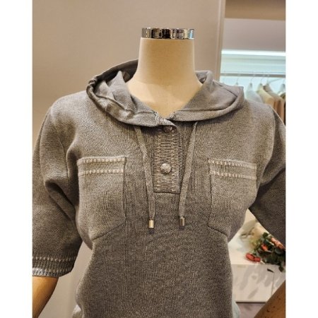 후드넥 미니포켓 니트