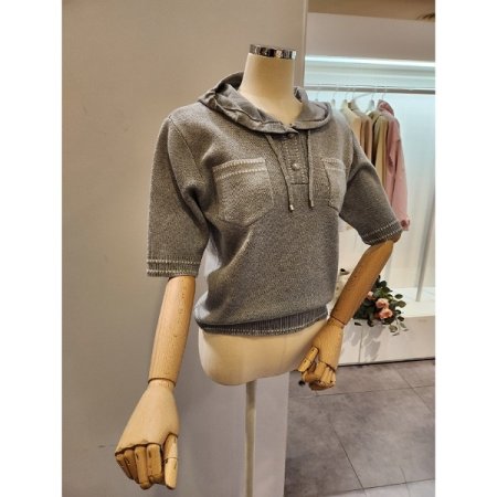 후드넥 미니포켓 니트