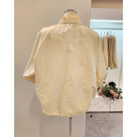 셔링넥 스트링 집업 점퍼