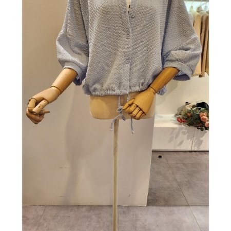 밑단 스트링 루즈핏 블라우스