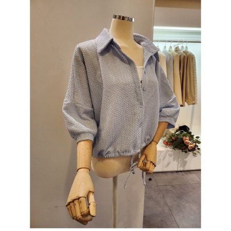 밑단 스트링 루즈핏 블라우스